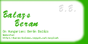balazs beran business card